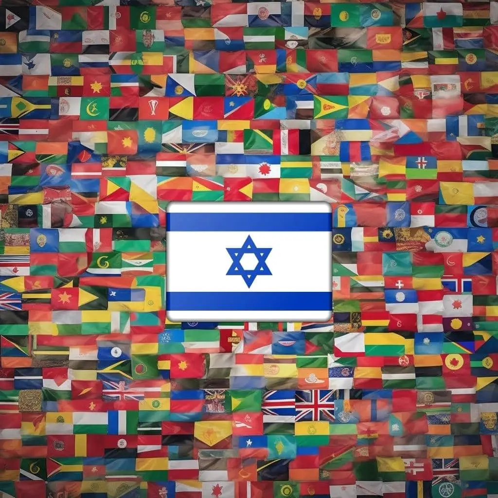 מפת עולם עם סימוני מדינות