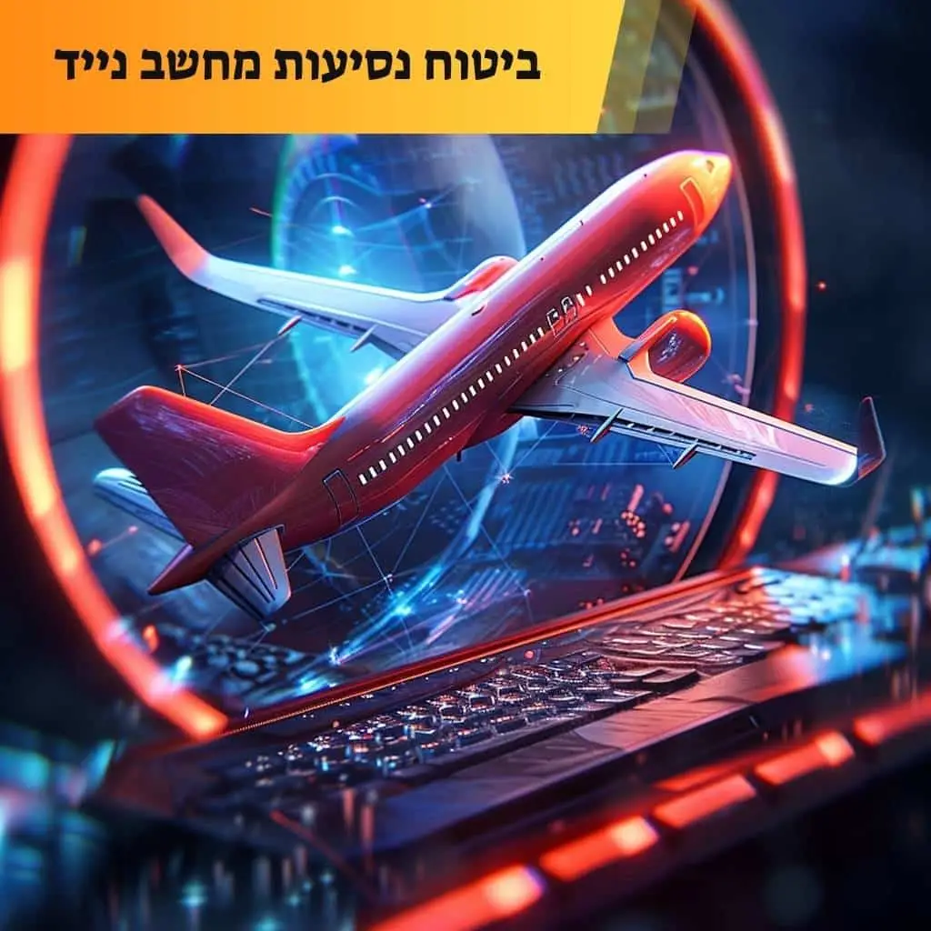 מחשב נייד ארוז בתיק נסיעות