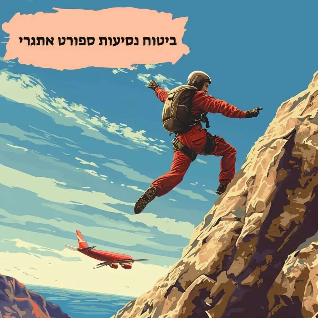 צנחן חופשי מעל נוף הרים פתוח